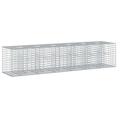 Gabion Verhoogd Bed 2 pcs Zilver 260 x 60 x 55 cm