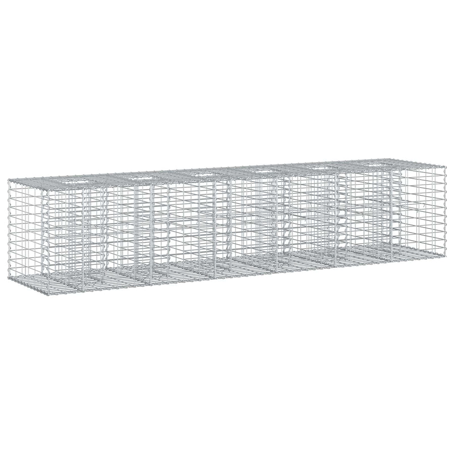Gabion Verhoogd Bed 2 pcs Zilver 260 x 60 x 55 cm
