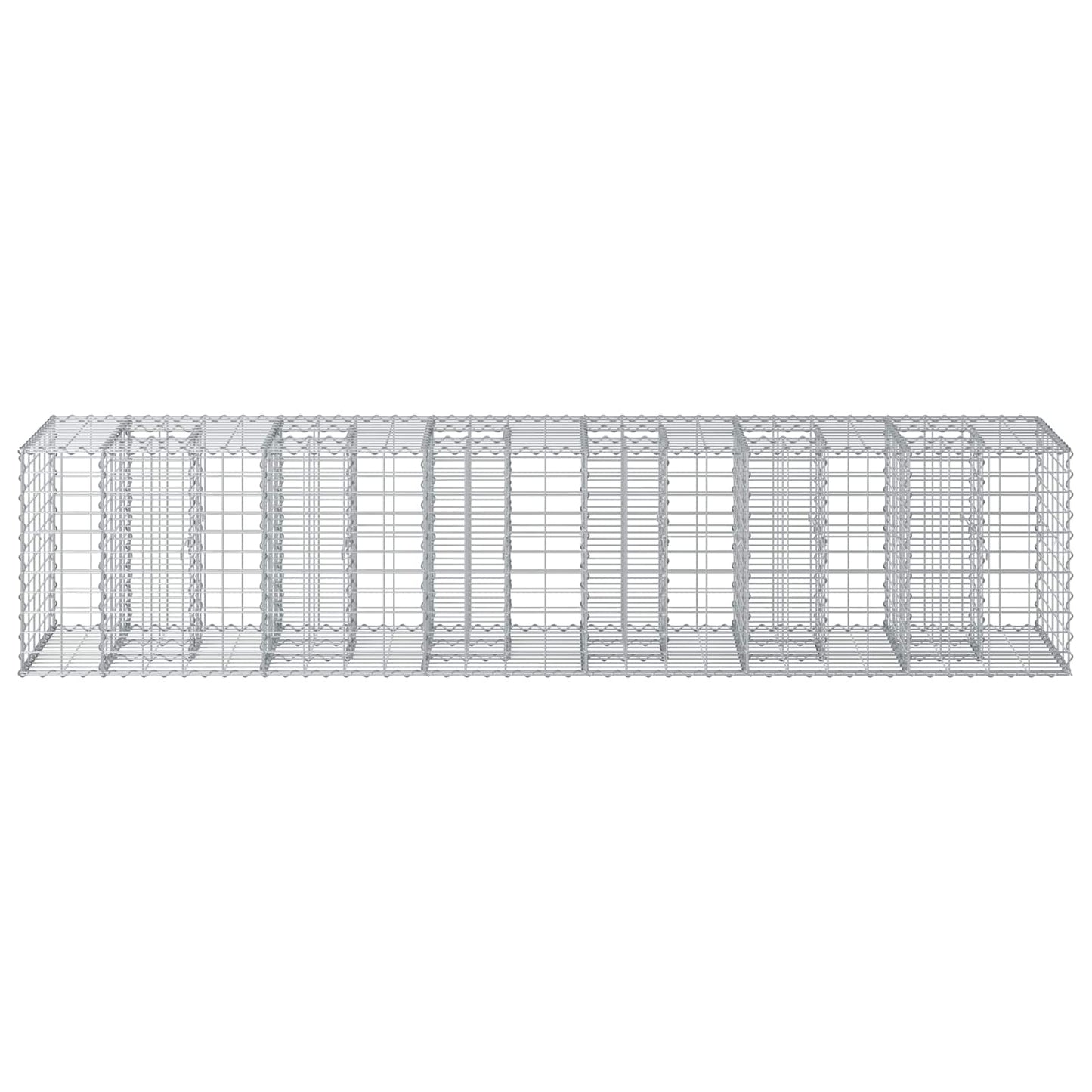 Gabion Verhoogd Bed 2 pcs Zilver 260 x 60 x 55 cm