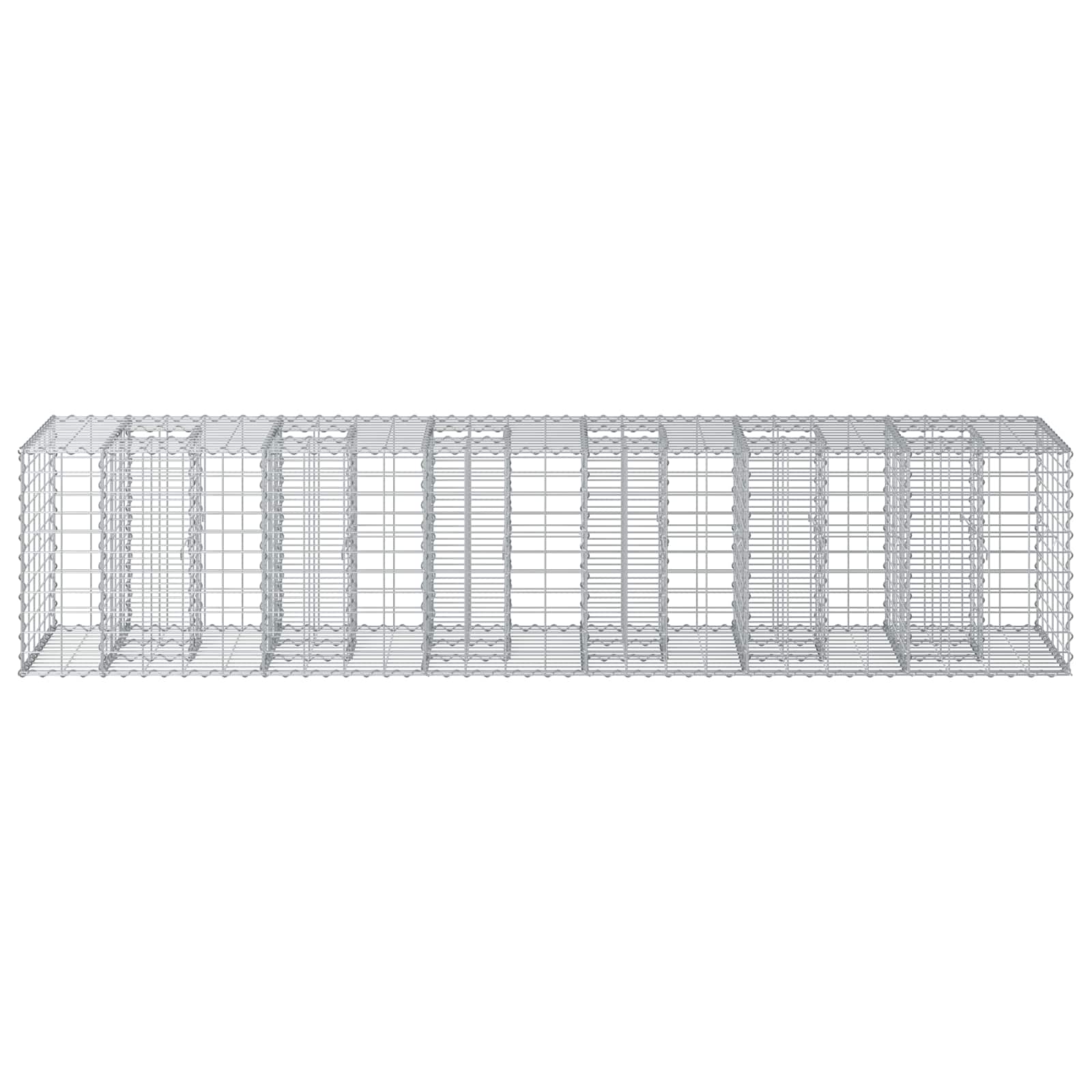 Gabion Verhoogd Bed 2 pcs Zilver 260 x 60 x 55 cm