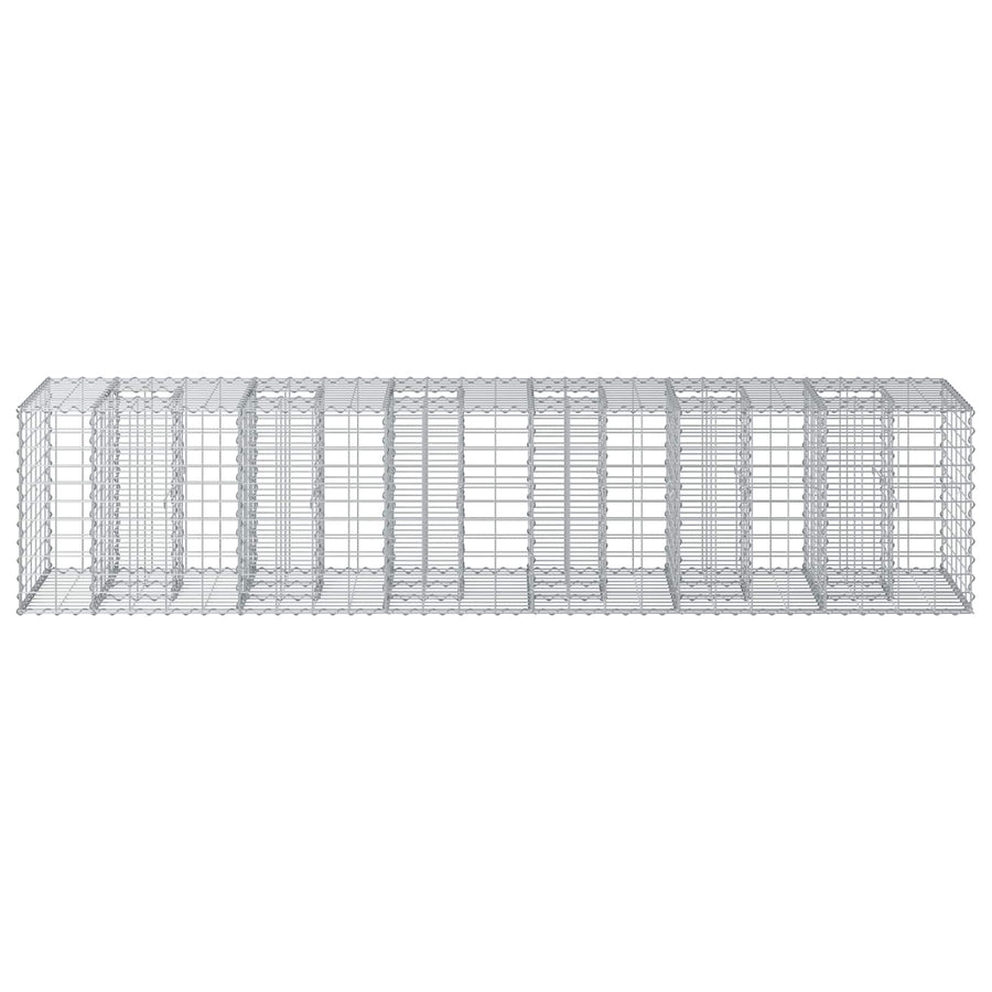 Gabion Verhoogd Bed 2 pcs Zilver 260 x 60 x 55 cm