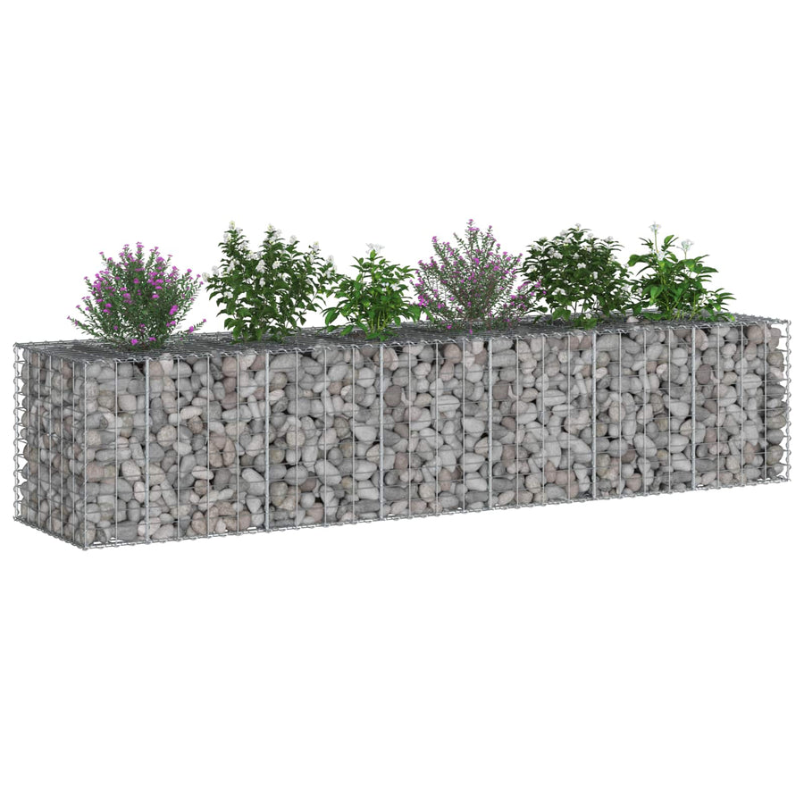 Gabion Verhoogd Bed 2 pcs Zilver 260 x 60 x 55 cm