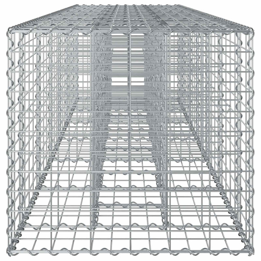 Gabion Verhoogd Bed 2 pcs Zilver 260 x 60 x 55 cm
