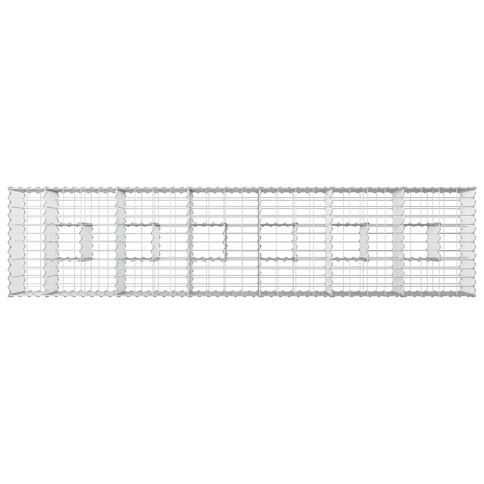 Gabion Verhoogd Bed 2 pcs Zilver 260 x 60 x 55 cm