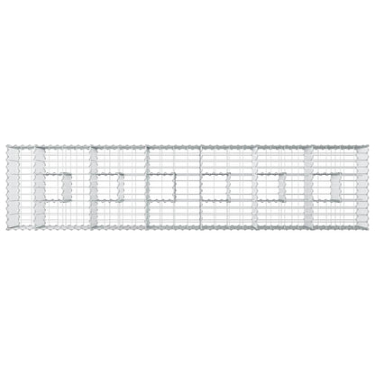 Gabion Verhoogd Bed 2 pcs Zilver 260 x 60 x 55 cm