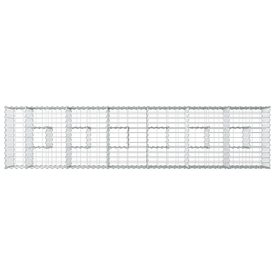 Gabion Verhoogd Bed 2 pcs Zilver 260 x 60 x 55 cm