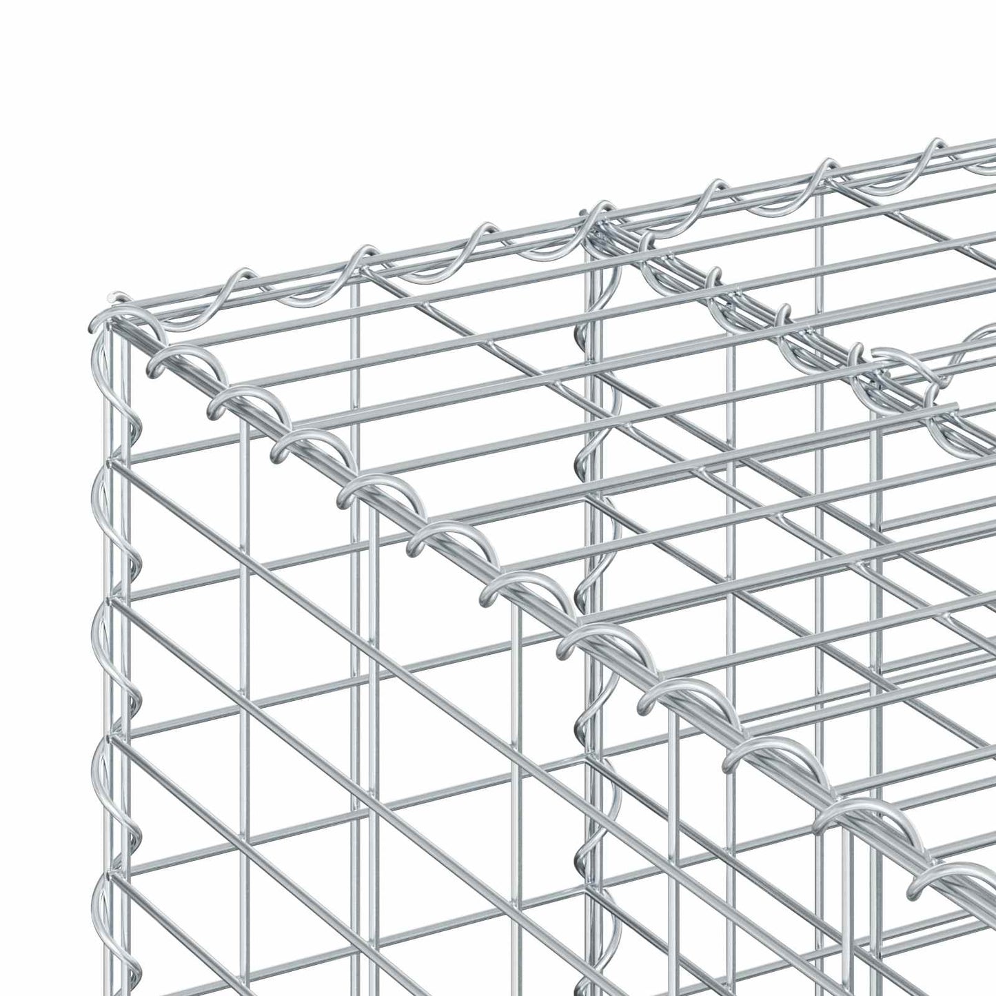 Gabion Verhoogd Bed 2 pcs Zilver 340 x 60 x 55 cm