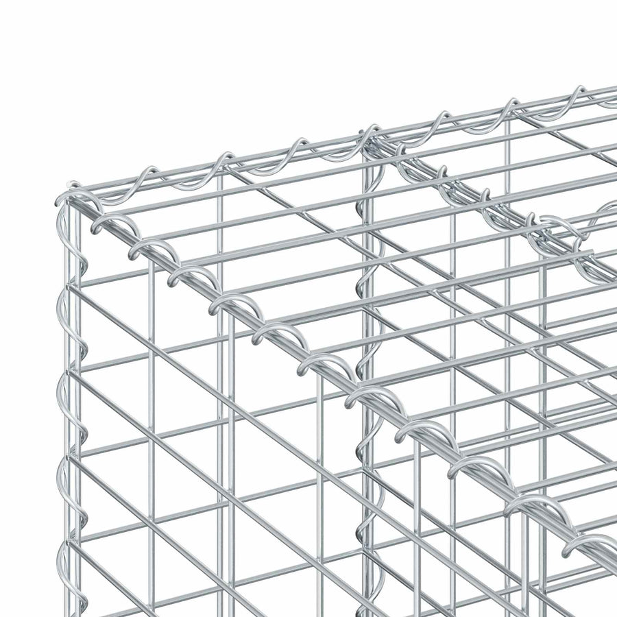 Gabion Verhoogd Bed 2 pcs Zilver 340 x 60 x 55 cm