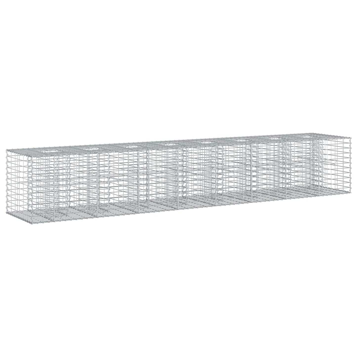 Gabion Verhoogd Bed 2 pcs Zilver 340 x 60 x 55 cm