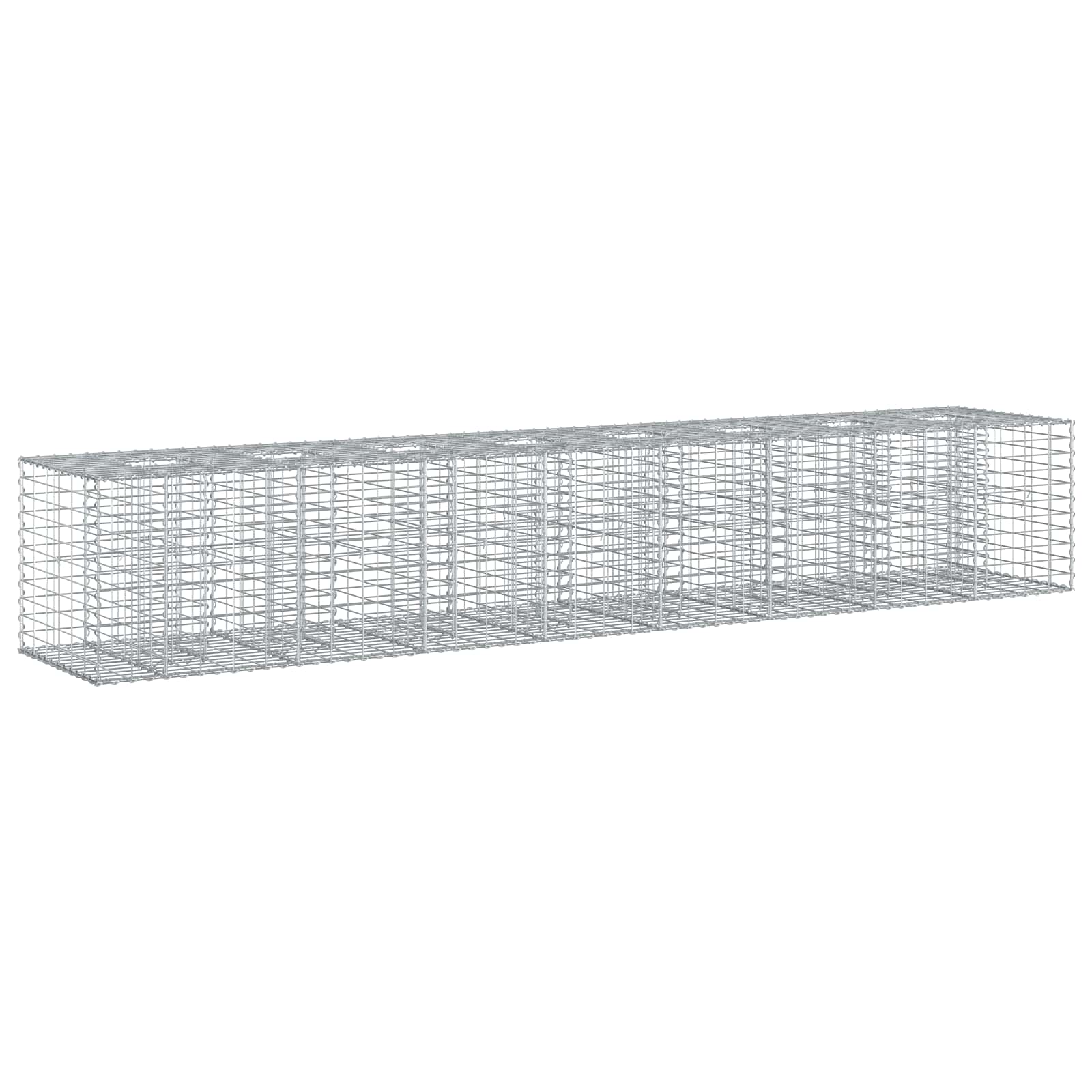 Gabion Verhoogd Bed 2 pcs Zilver 340 x 60 x 55 cm