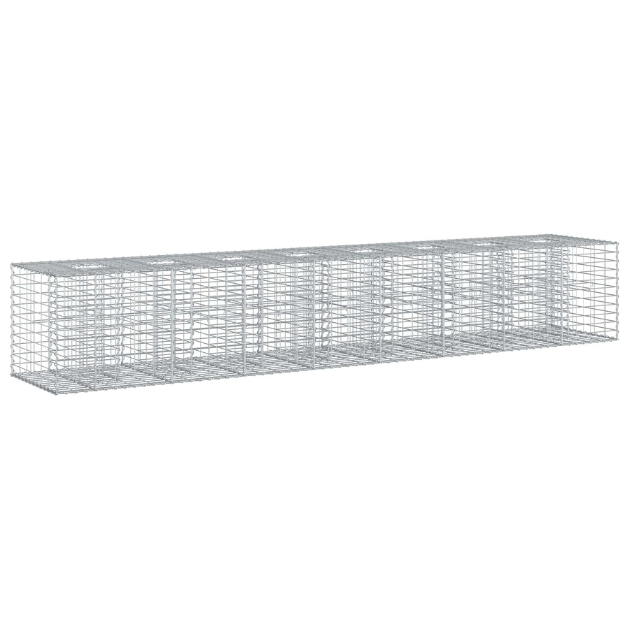 Gabion Verhoogd Bed 2 pcs Zilver 340 x 60 x 55 cm