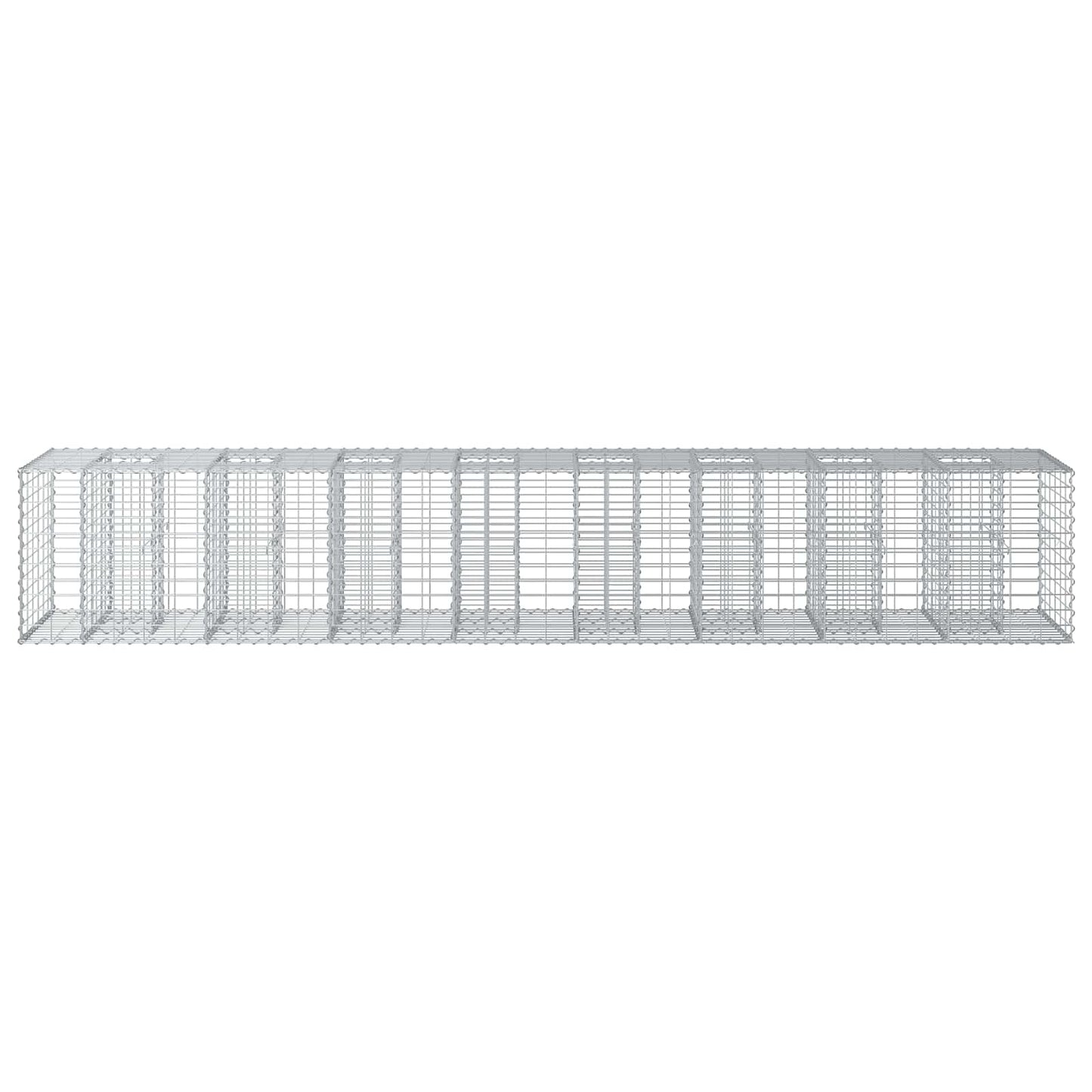 Gabion Verhoogd Bed 2 pcs Zilver 340 x 60 x 55 cm