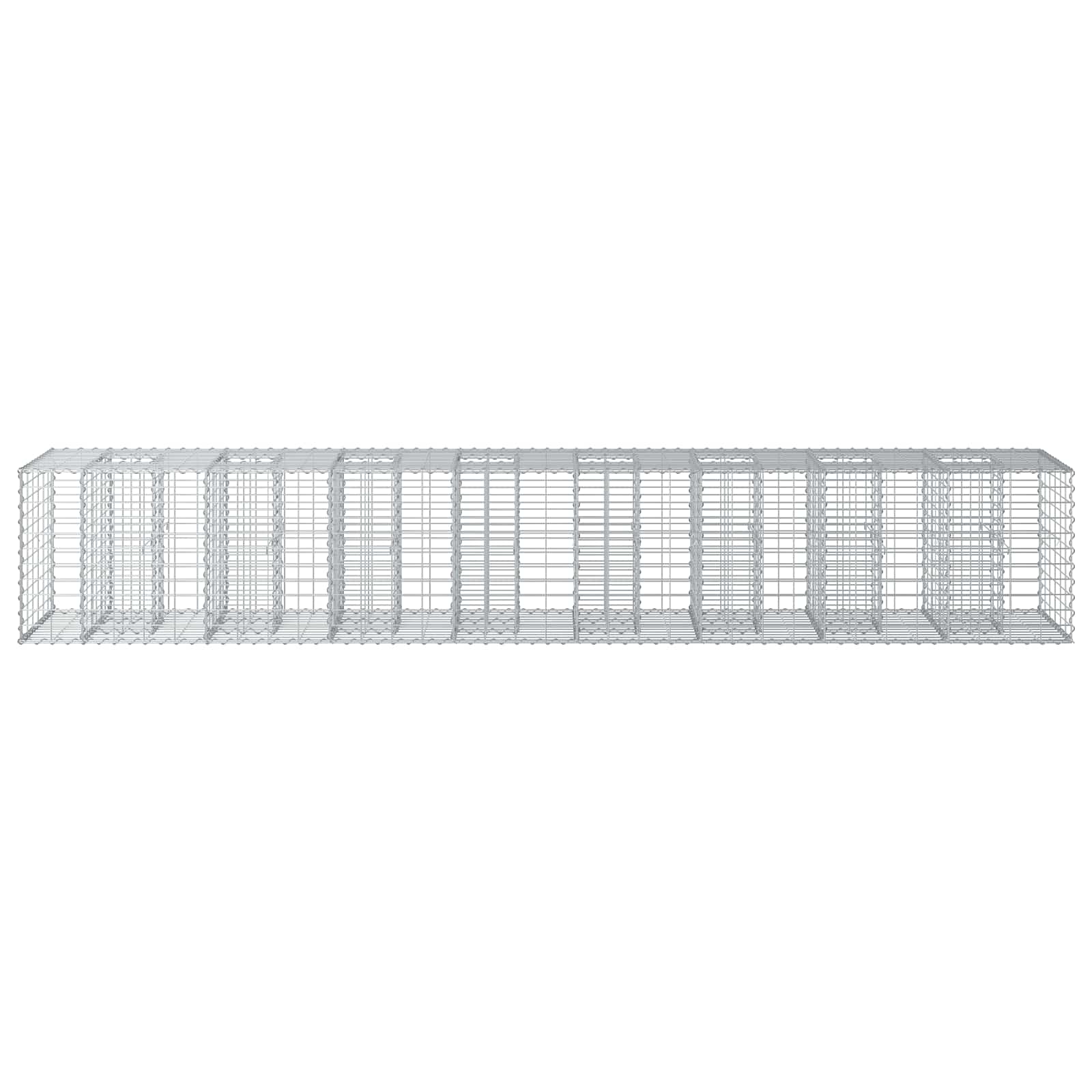 Gabion Verhoogd Bed 2 pcs Zilver 340 x 60 x 55 cm