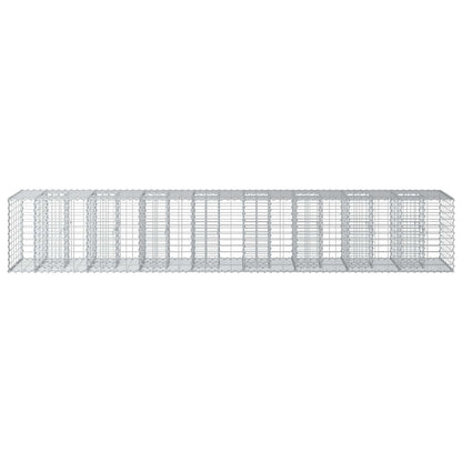 Gabion Verhoogd Bed 2 pcs Zilver 340 x 60 x 55 cm