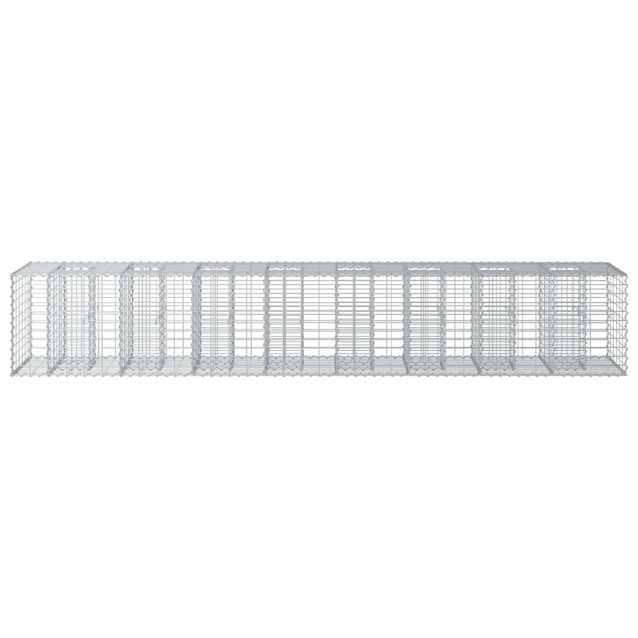Gabion Verhoogd Bed 2 pcs Zilver 340 x 60 x 55 cm