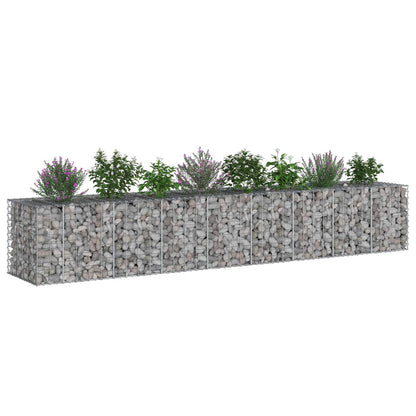 Gabion Verhoogd Bed 2 pcs Zilver 340 x 60 x 55 cm