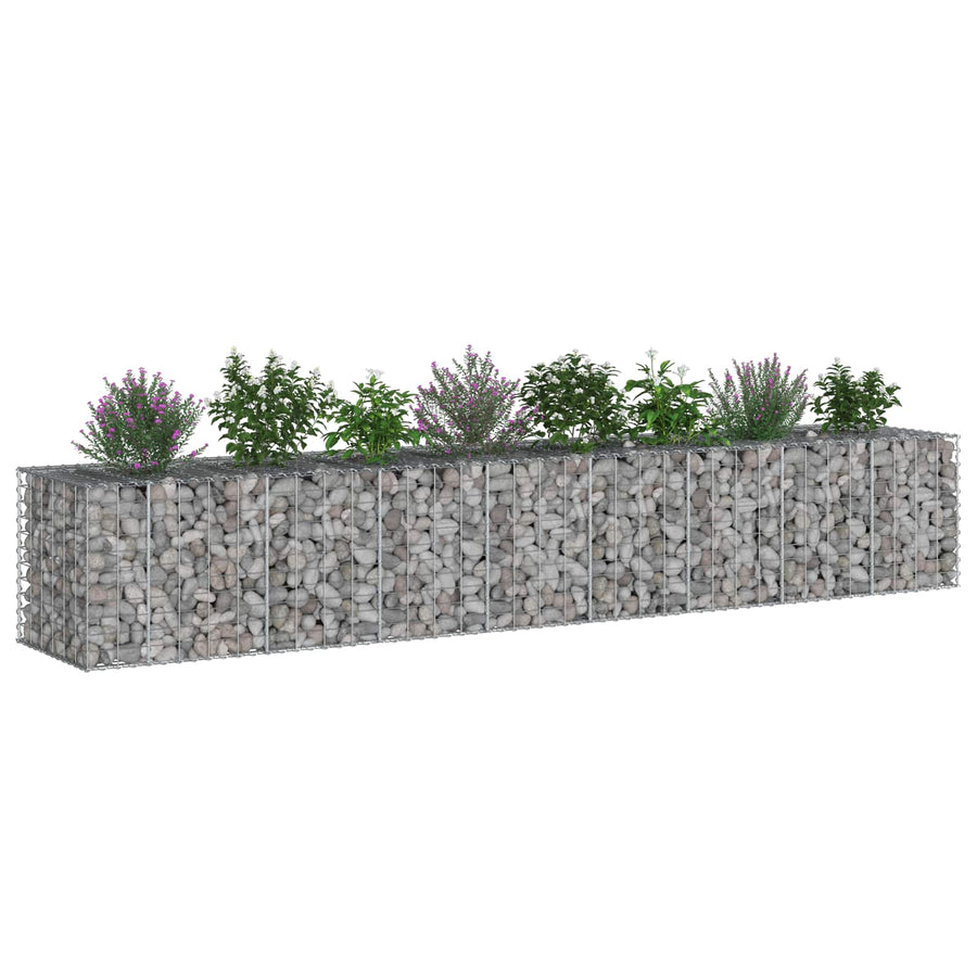 Gabion Verhoogd Bed 2 pcs Zilver 340 x 60 x 55 cm