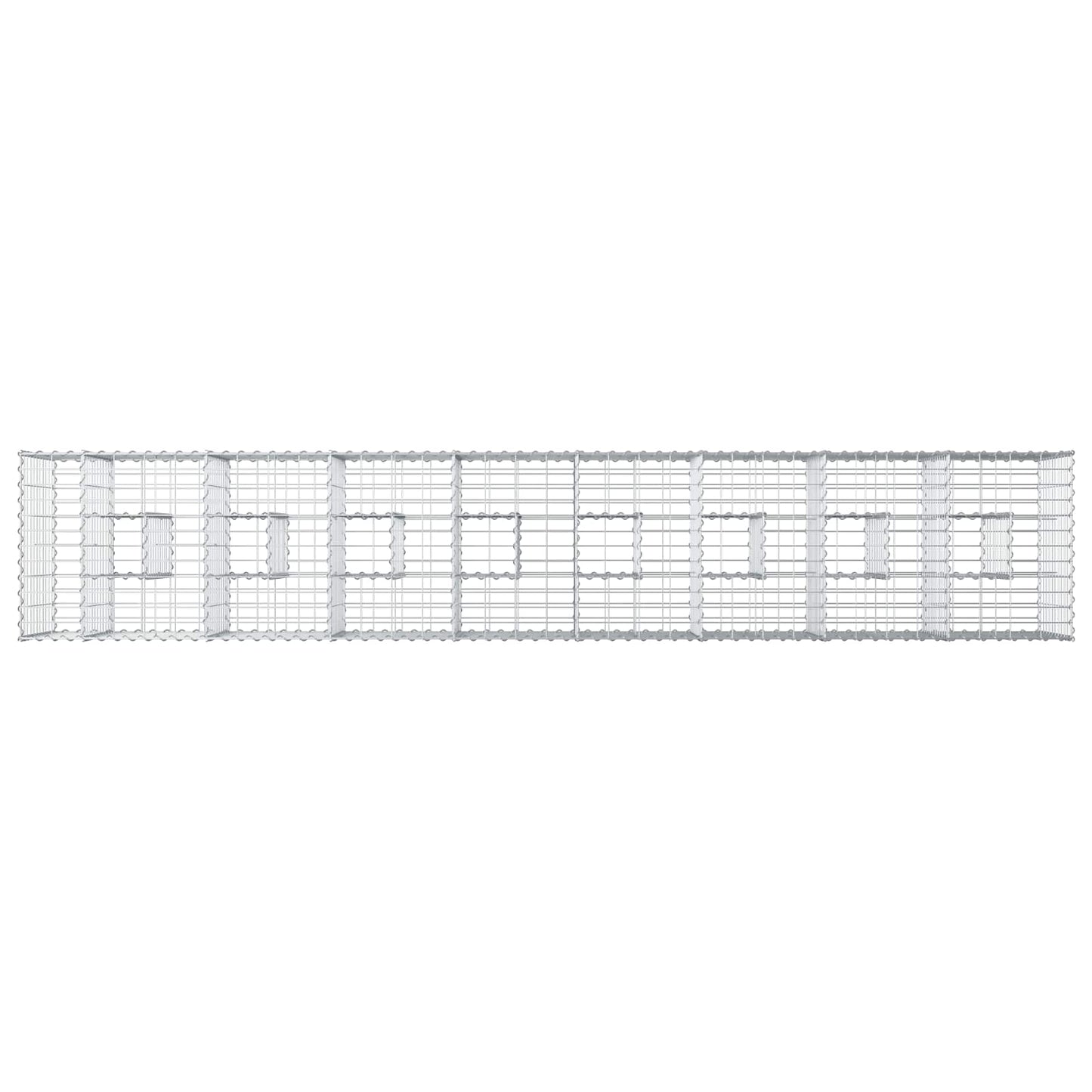 Gabion Verhoogd Bed 2 pcs Zilver 340 x 60 x 55 cm