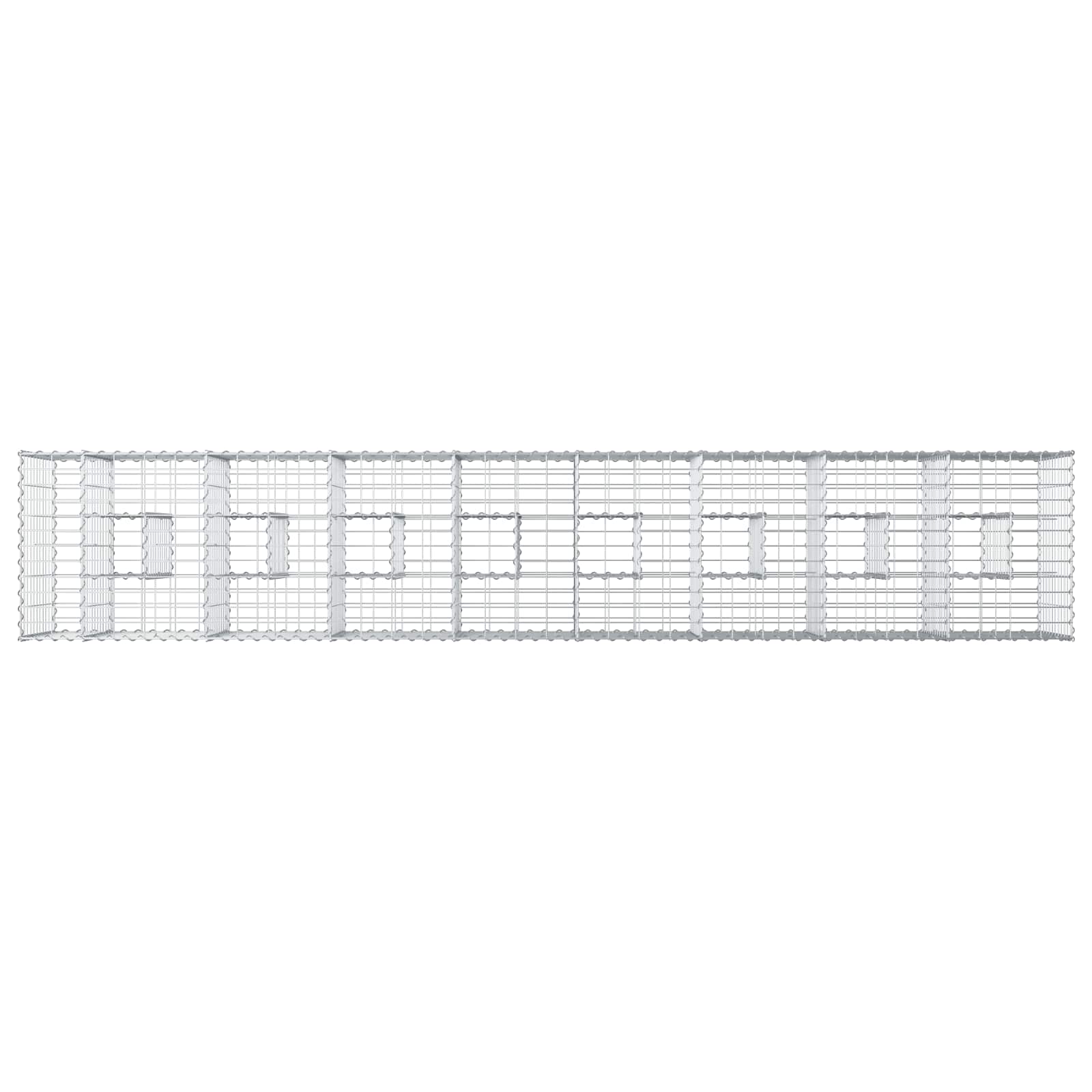 Gabion Verhoogd Bed 2 pcs Zilver 340 x 60 x 55 cm