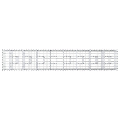 Gabion Verhoogd Bed 2 pcs Zilver 340 x 60 x 55 cm