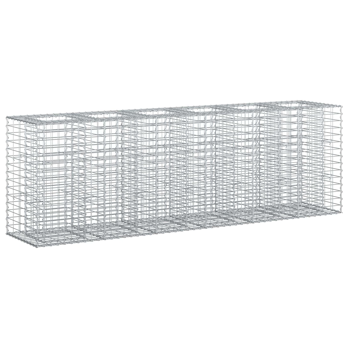 Gabion Verhoogd Bed 2 pcs Zilver 250 x 50 x 80 cm