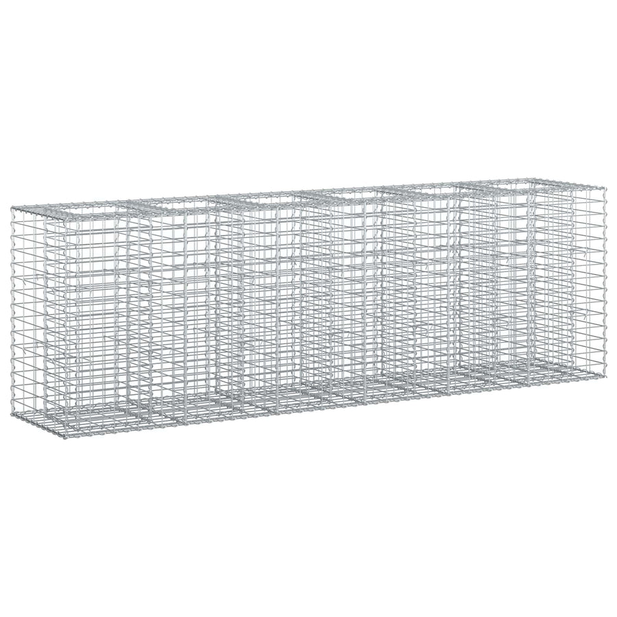 Gabion Verhoogd Bed 2 pcs Zilver 250 x 50 x 80 cm