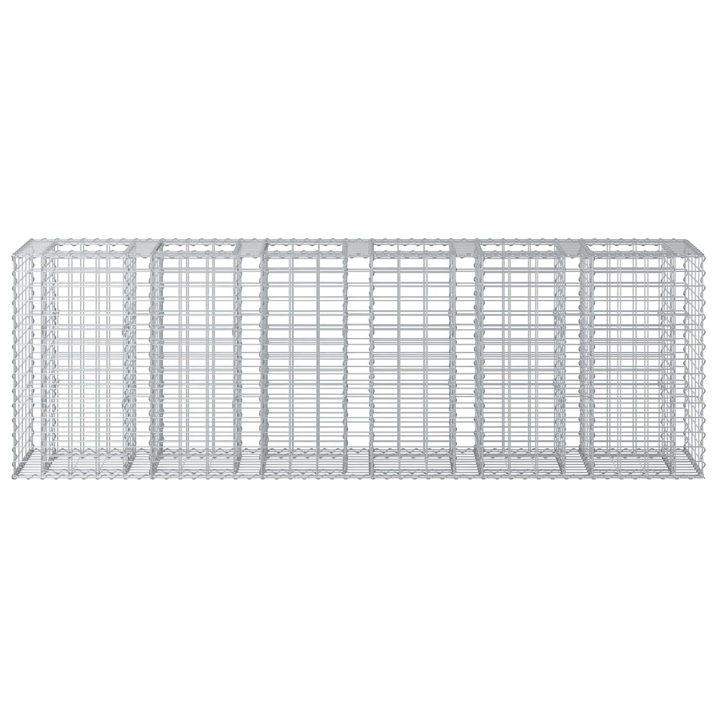 Gabion Verhoogd Bed 2 pcs Zilver 250 x 50 x 80 cm