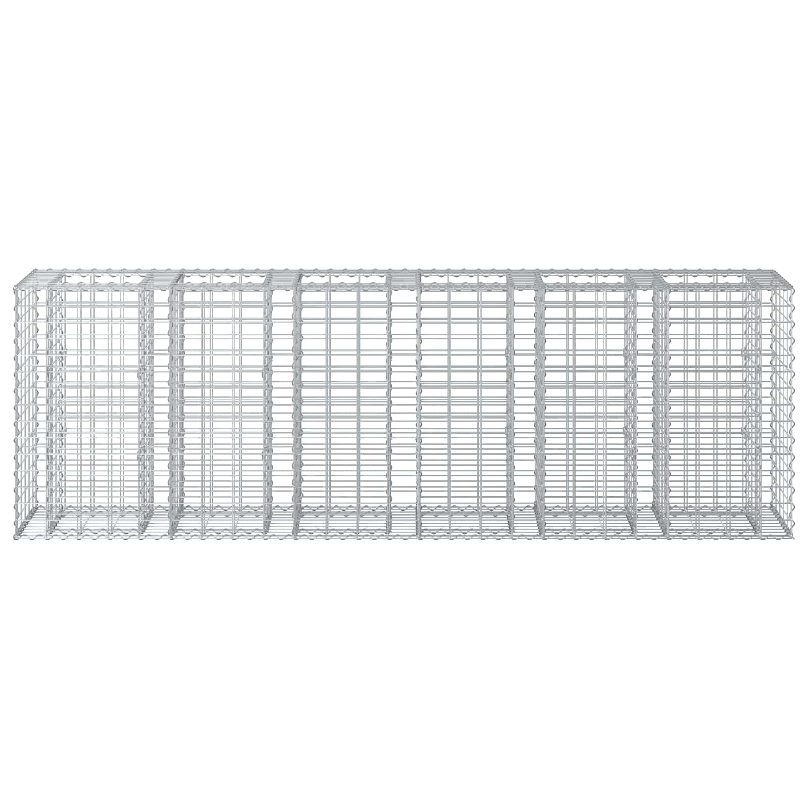 Gabion Verhoogd Bed 2 pcs Zilver 250 x 50 x 80 cm
