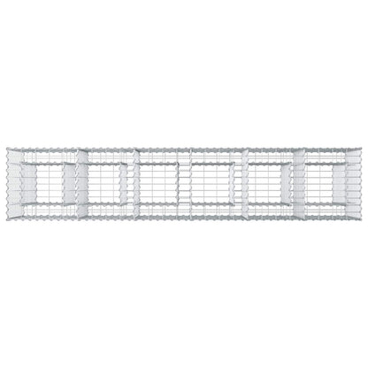 Gabion Verhoogd Bed 2 pcs Zilver 250 x 50 x 80 cm