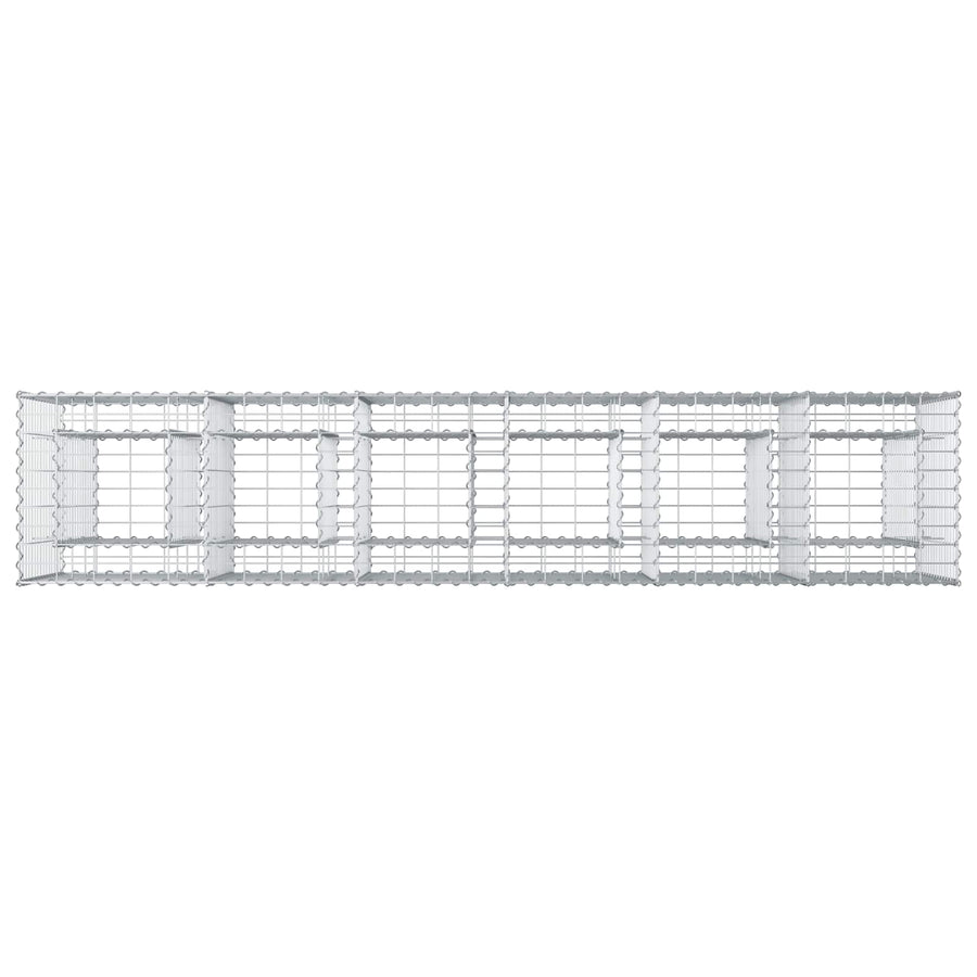 Gabion Verhoogd Bed 2 pcs Zilver 250 x 50 x 80 cm