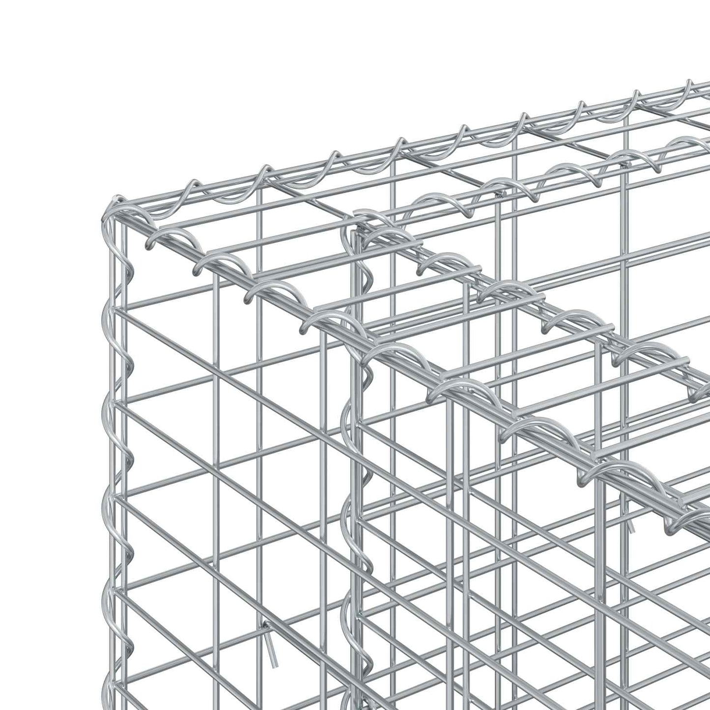 Gabion Verhoogd Bed 2 pcs Zilver 330 x 50 x 80 cm