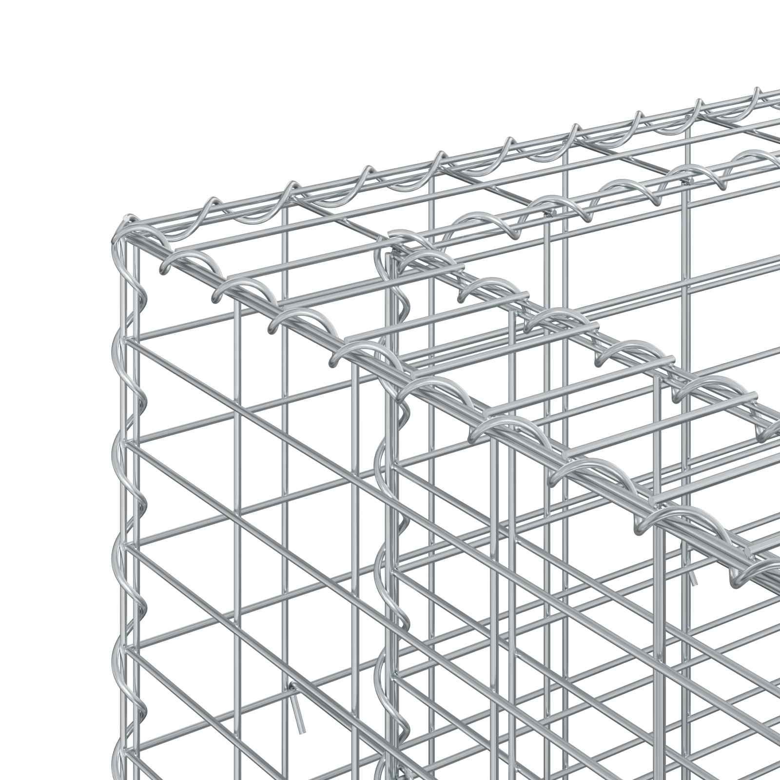 Gabion Verhoogd Bed 2 pcs Zilver 330 x 50 x 80 cm