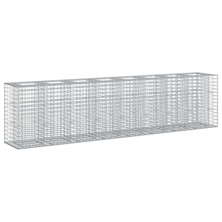 Gabion Verhoogd Bed 2 pcs Zilver 330 x 50 x 80 cm