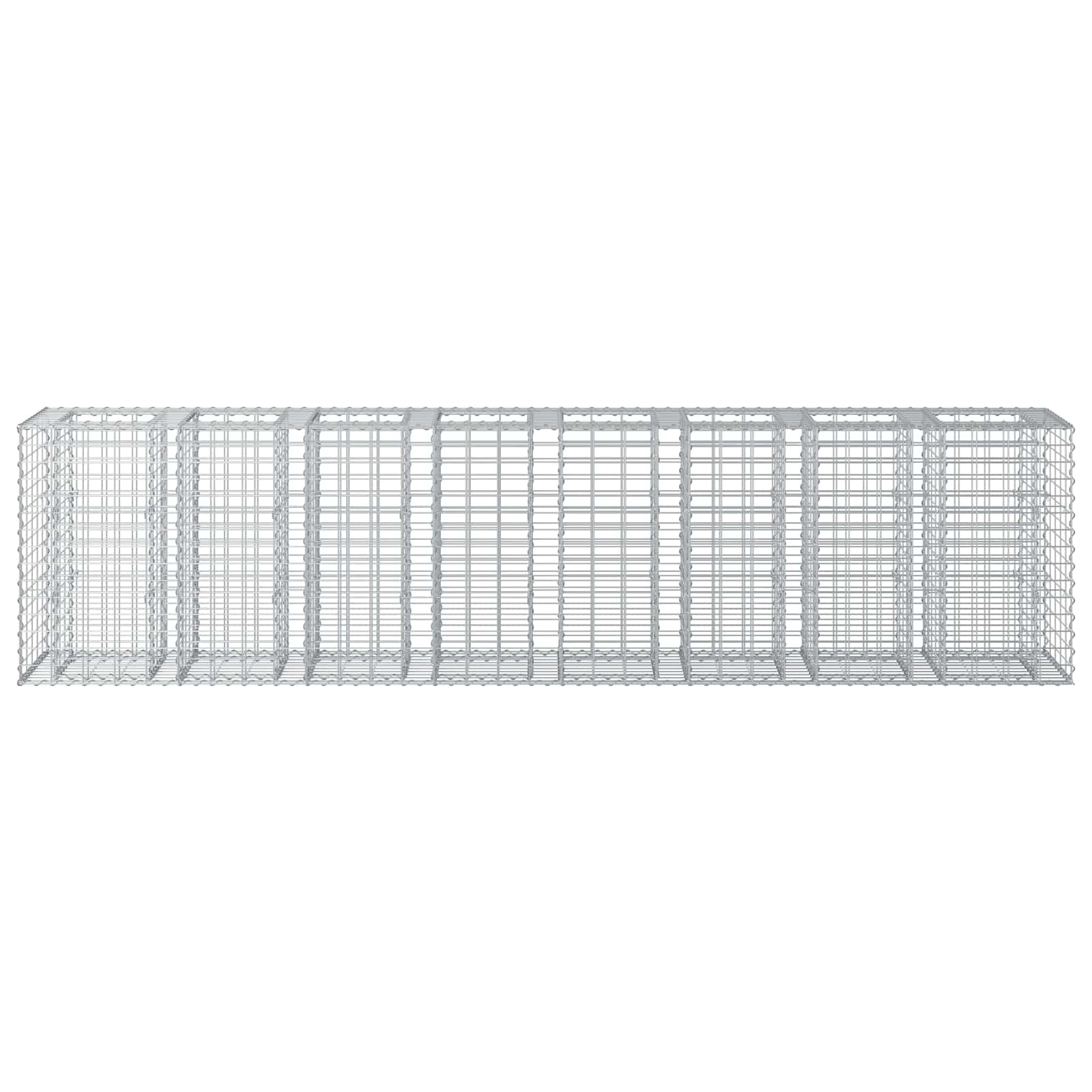 Gabion Verhoogd Bed 2 pcs Zilver 330 x 50 x 80 cm
