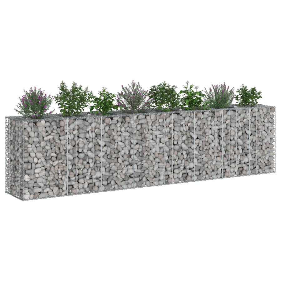 Gabion Verhoogd Bed 2 pcs Zilver 330 x 50 x 80 cm