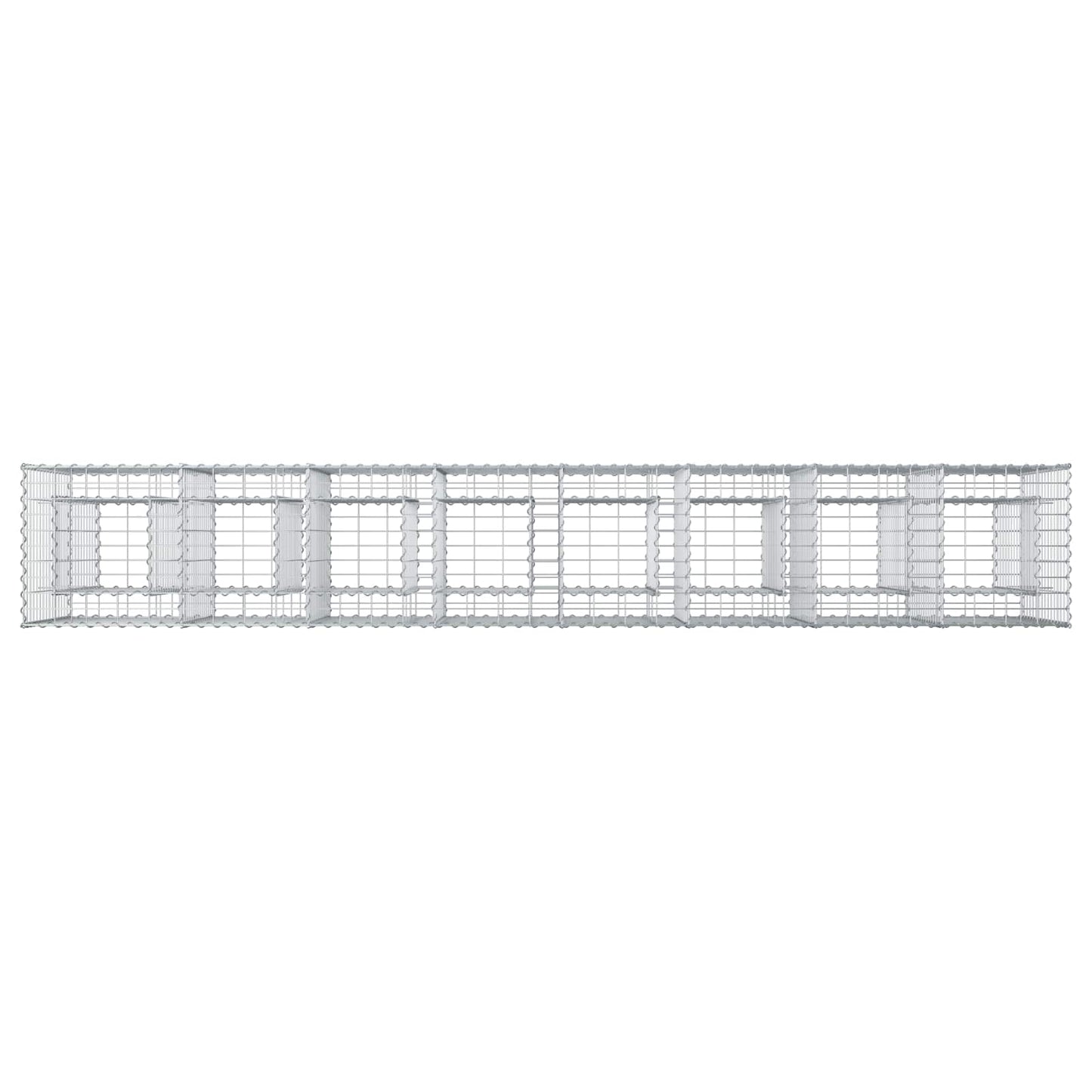 Gabion Verhoogd Bed 2 pcs Zilver 330 x 50 x 80 cm