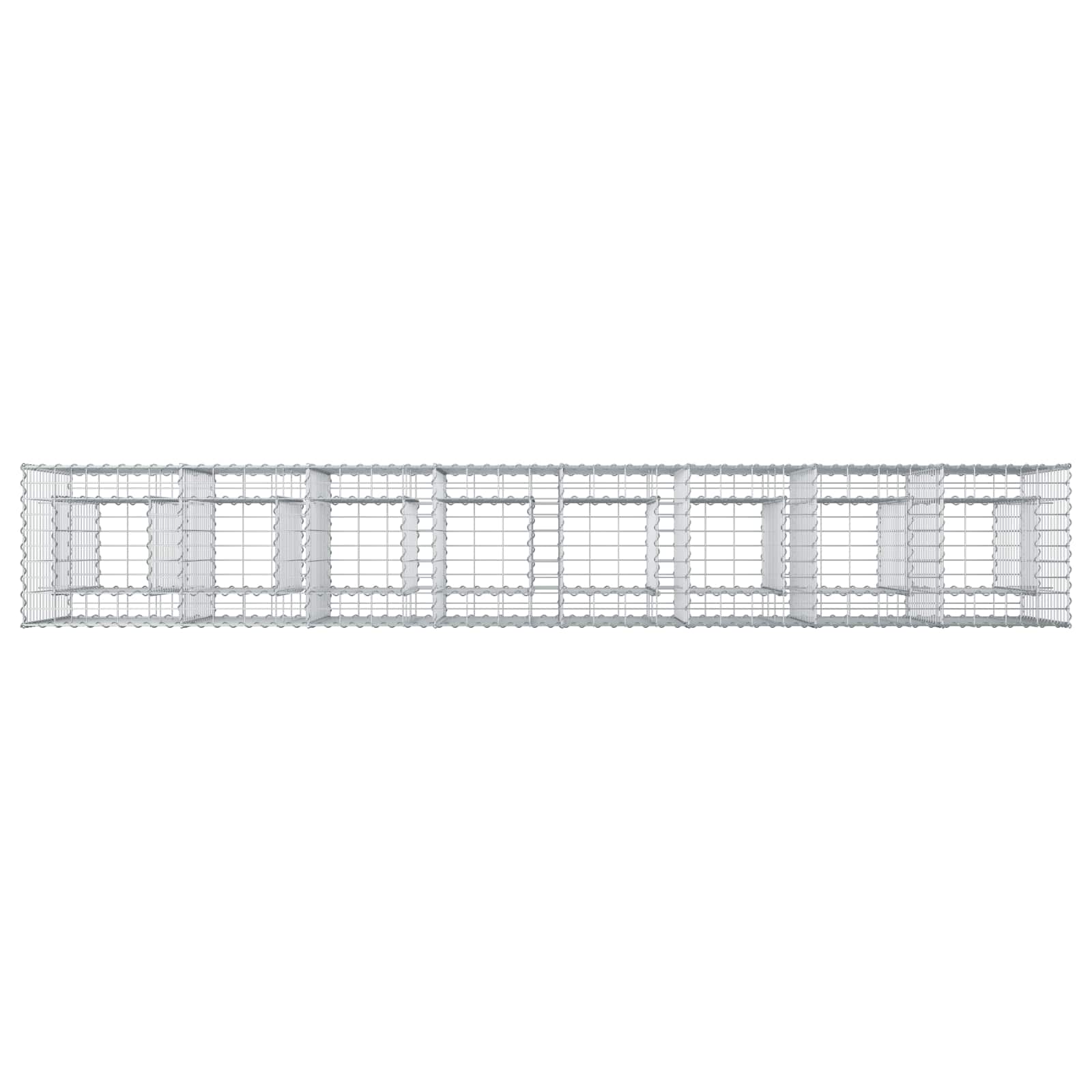 Gabion Verhoogd Bed 2 pcs Zilver 330 x 50 x 80 cm
