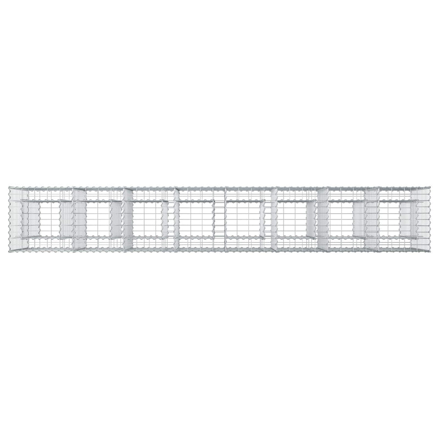 Gabion Verhoogd Bed 2 pcs Zilver 330 x 50 x 80 cm