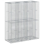 Gabion verhoogd bed 2 stuks 130x50x150 cm zilver