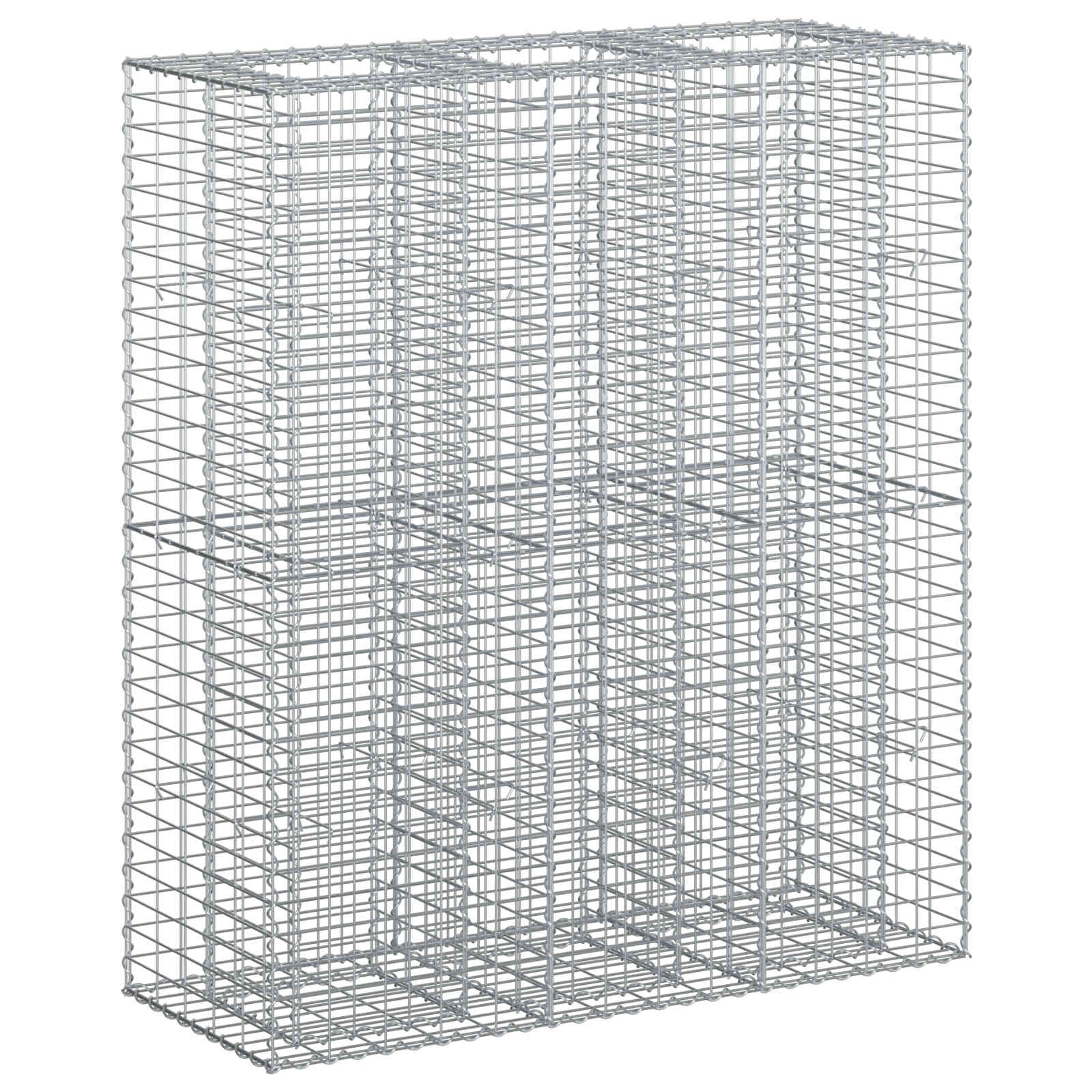 Gabion Verhoogd Bed 2 pcs Zilver 130 x 50 x 150 cm