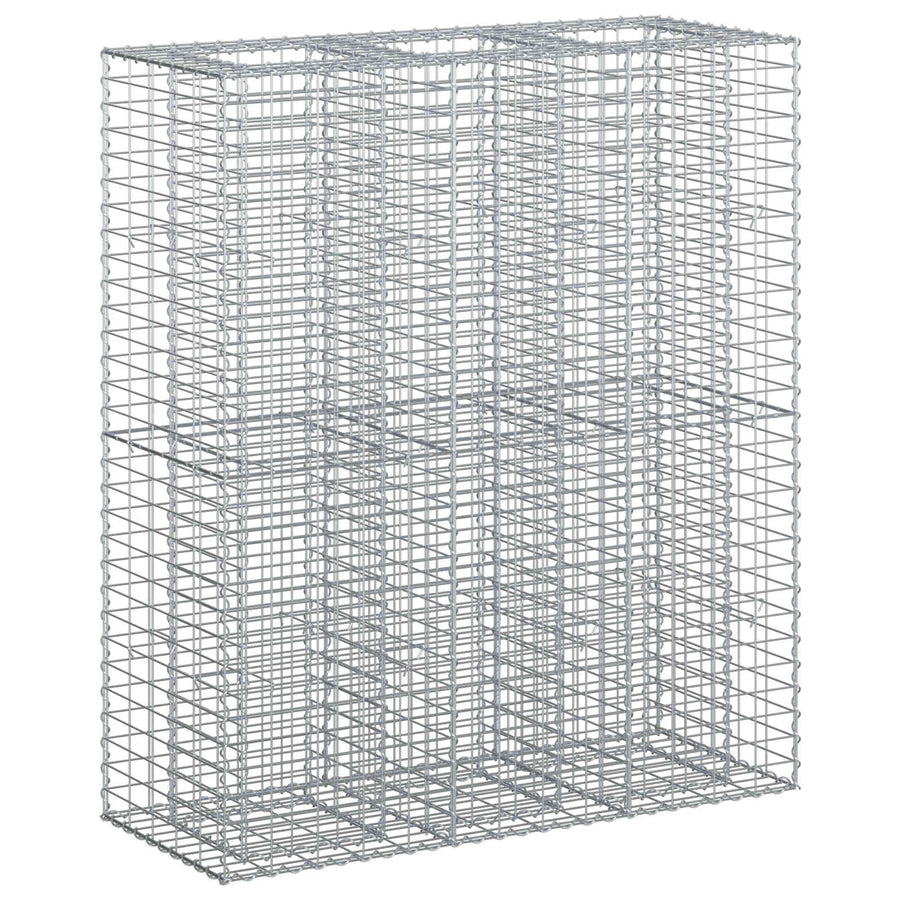 Gabion Verhoogd Bed 2 pcs Zilver 130 x 50 x 150 cm