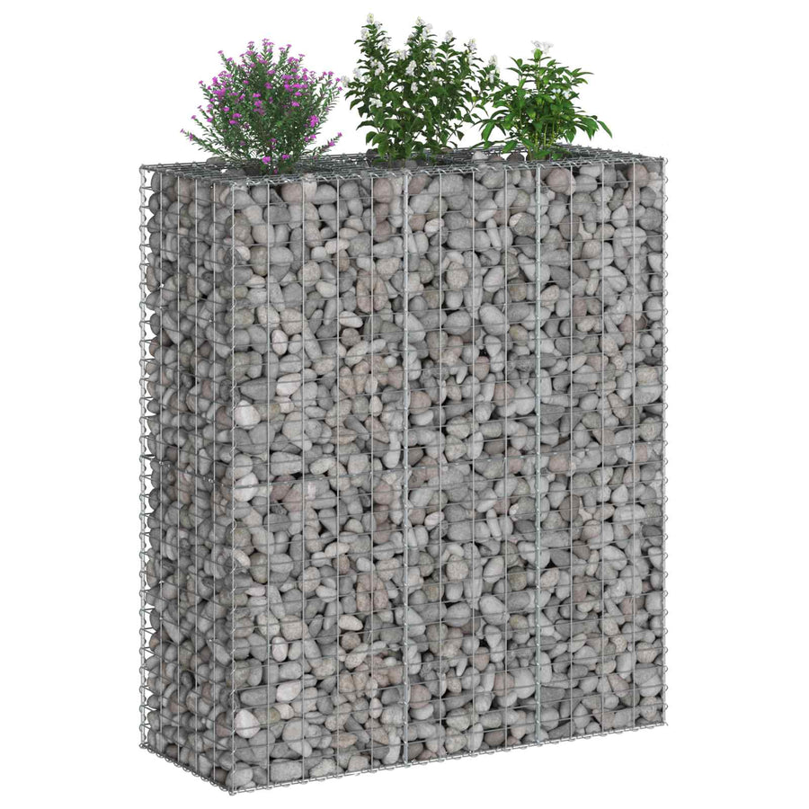 Gabion Verhoogd Bed 2 pcs Zilver 130 x 50 x 150 cm
