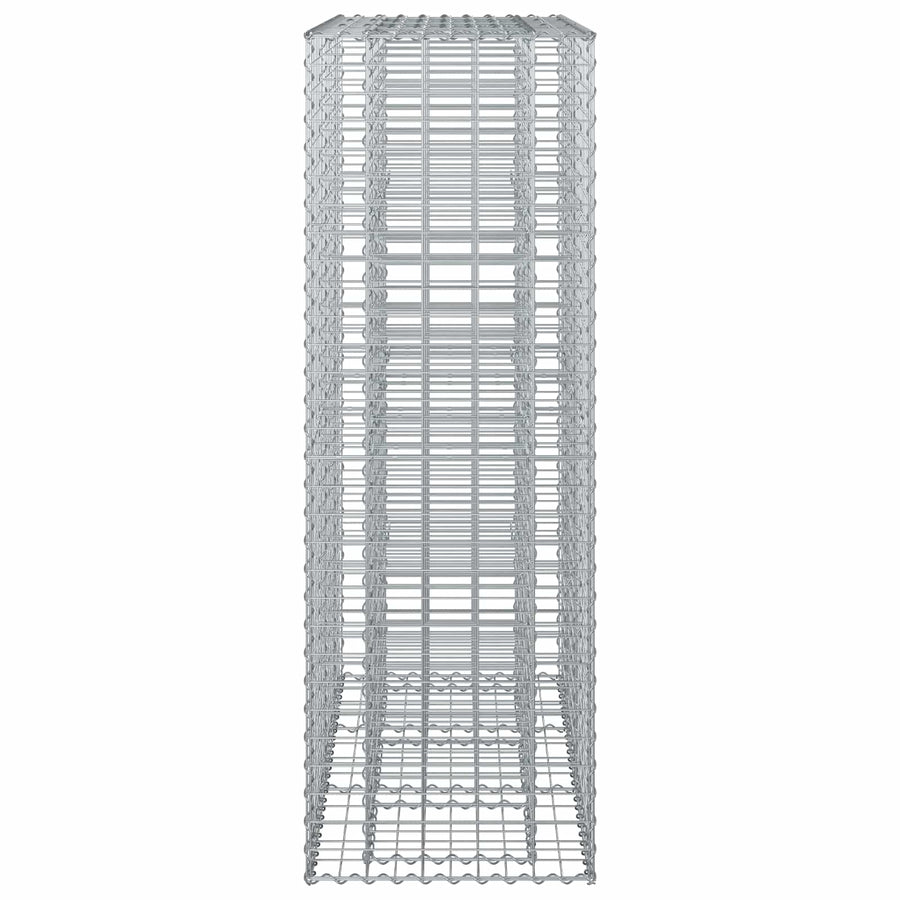 Gabion Verhoogd Bed 2 pcs Zilver 130 x 50 x 150 cm