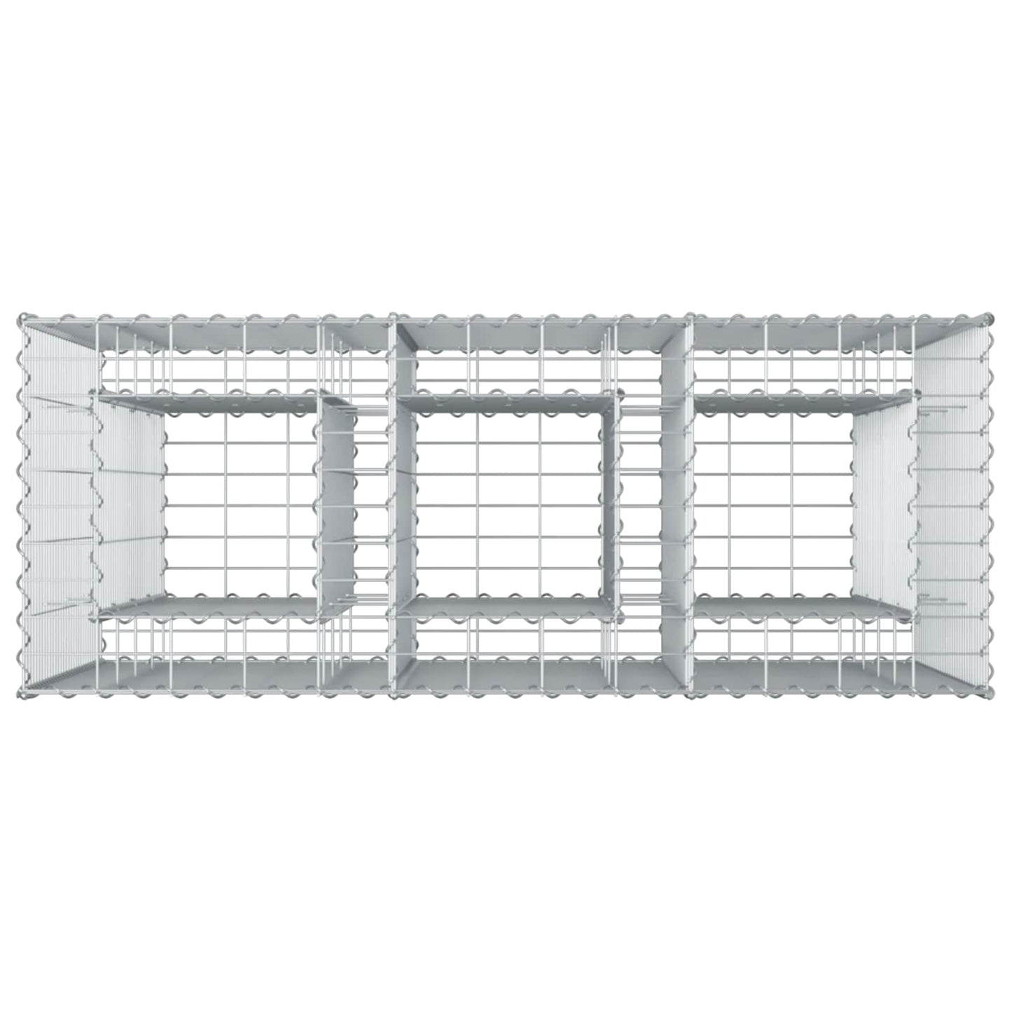 Gabion Verhoogd Bed 2 pcs Zilver 130 x 50 x 150 cm