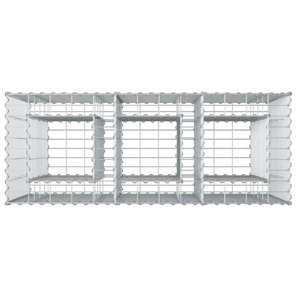 Gabion Verhoogd Bed 2 pcs Zilver 130 x 50 x 150 cm