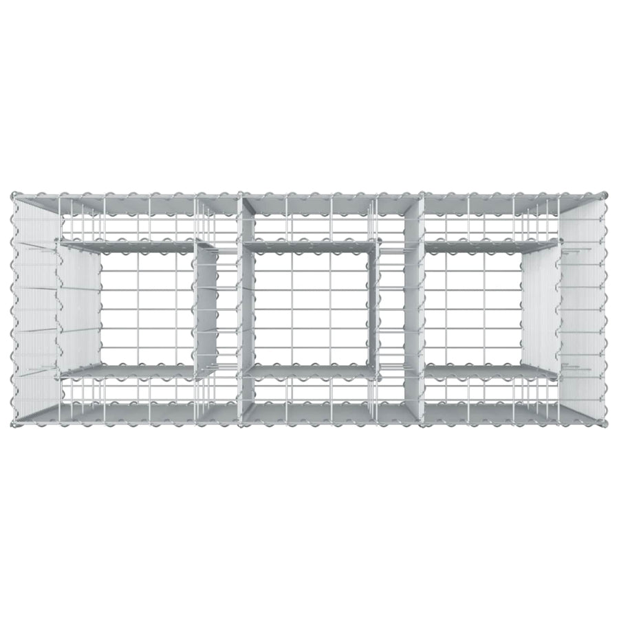 Gabion Verhoogd Bed 2 pcs Zilver 130 x 50 x 150 cm