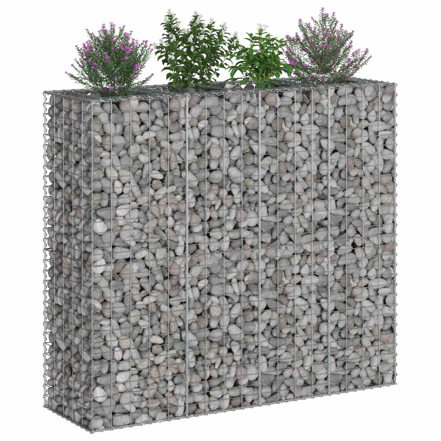 Gabion Verhoogd Bed 2 pcs Zilver 170 x 50 x 150 cm