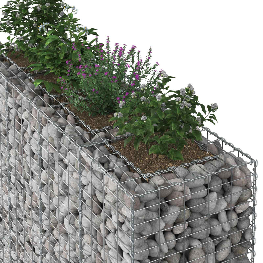 Gabion Verhoogd Bed 2 pcs Zilver 170 x 50 x 150 cm