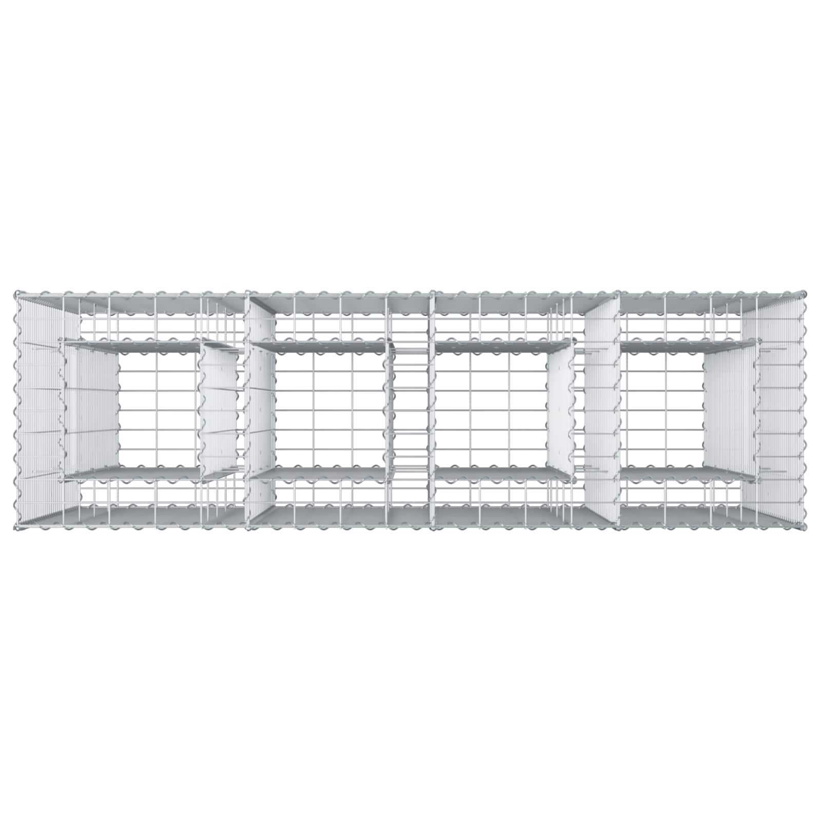Gabion Verhoogd Bed 2 pcs Zilver 170 x 50 x 150 cm