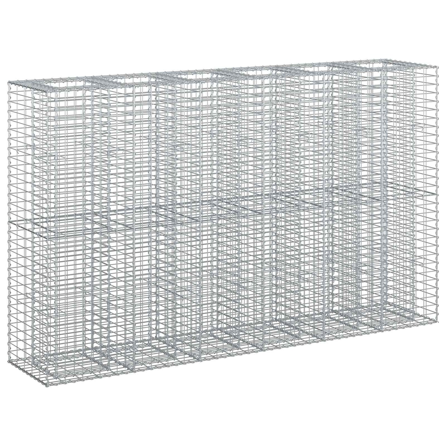 Gabion Verhoogd Bed 3 pcs Zilver 250 x 50 x 150 cm
